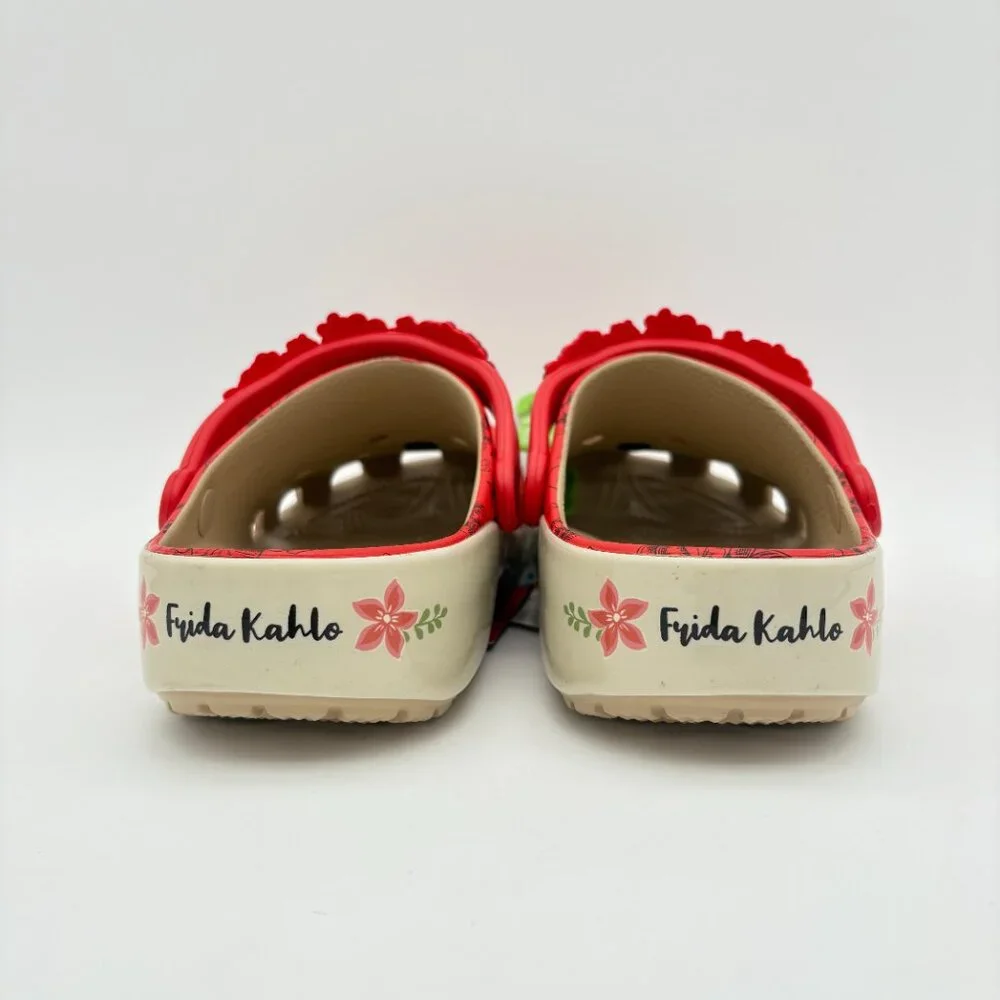 NWT Womens Size 12 Mens Size 10  Frida Kahlo Bone Red Crocs Classic Clogs - Picture 3 of 11